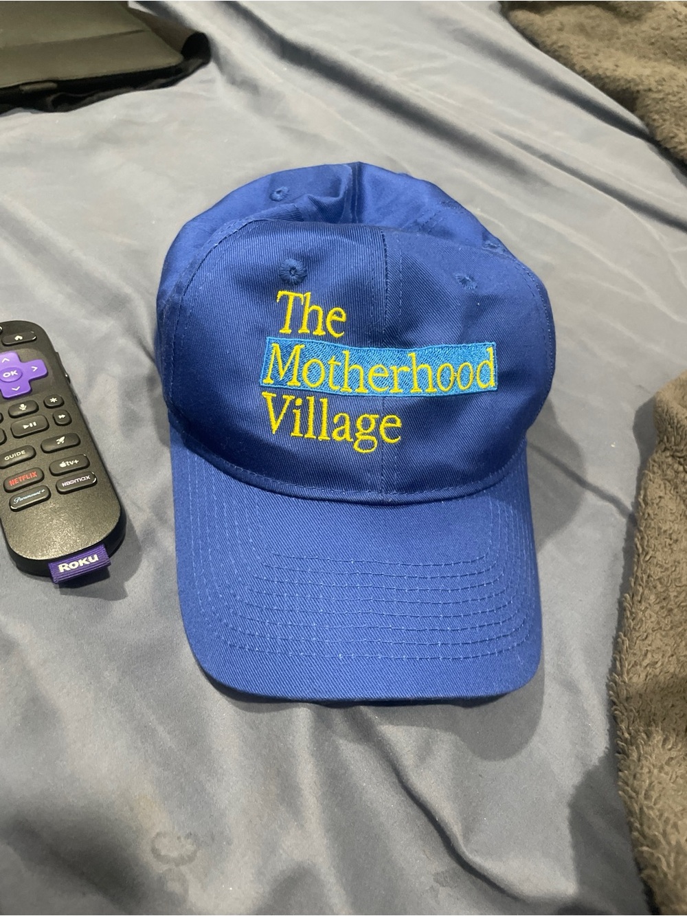Port & Company Royal Blue "The Motherhood Village" Embroidered Strapback Basebal